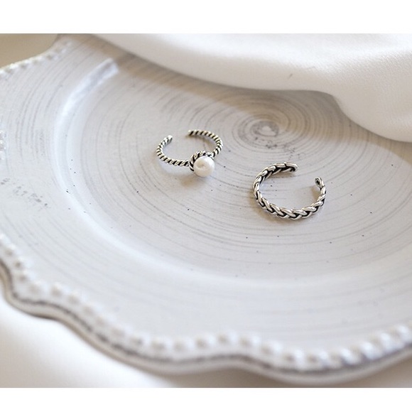 Stacking Vintage Style Sterling Silver Pearl Rings - Picture 5 of 7